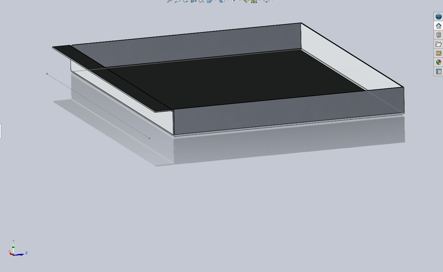Modelo 3D en SolidWorks de plato de ducha en aluminio